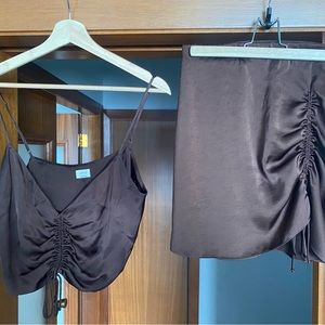 Brown satin Wilfred set